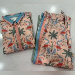 Marigöld by Victorla Duna Floral Pajama Set with Button-Up Top and Pants